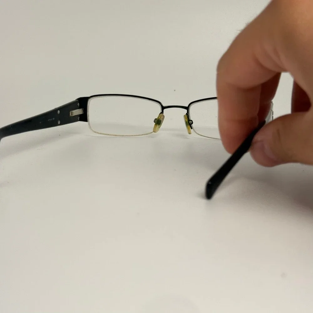 Oleg Cassini OC0545 001 HM Black Rectangular Semi Rimless Designer Frames